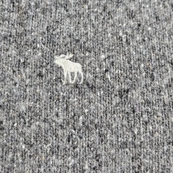 Abercrombie & Fitch Sweater Men M Marled Gray LS Crew Neck Wool Preppy Academia - Picture 10 of 16